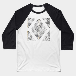 Watercolor Diamonds in Grey and Gold Baseball T-Shirt